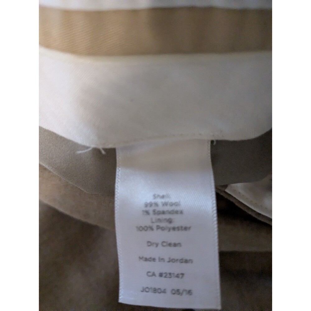 Talbots Windsor Italian Flannel Wool Camel Wide Leg Trouser 16 - Picture 2 of 6